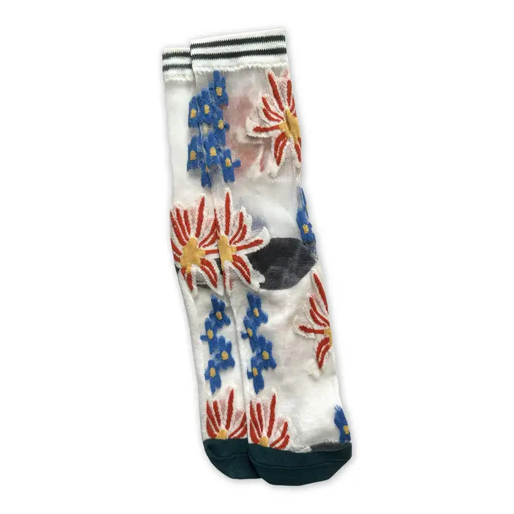 Floral & Fauna Mesh Socks