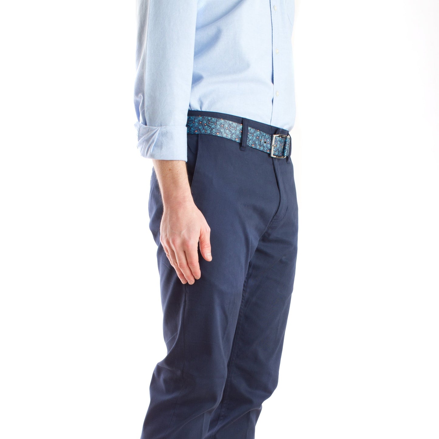 Blue Ginkgo Print - Hidden Flap Belt