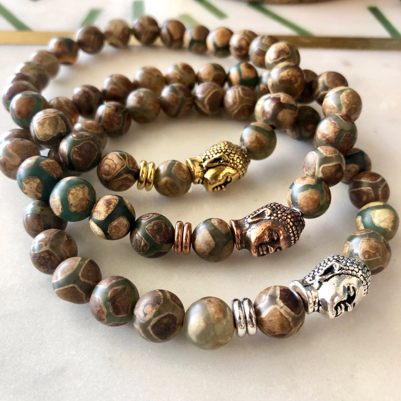 Tibetan Agate Buddha Bracelet