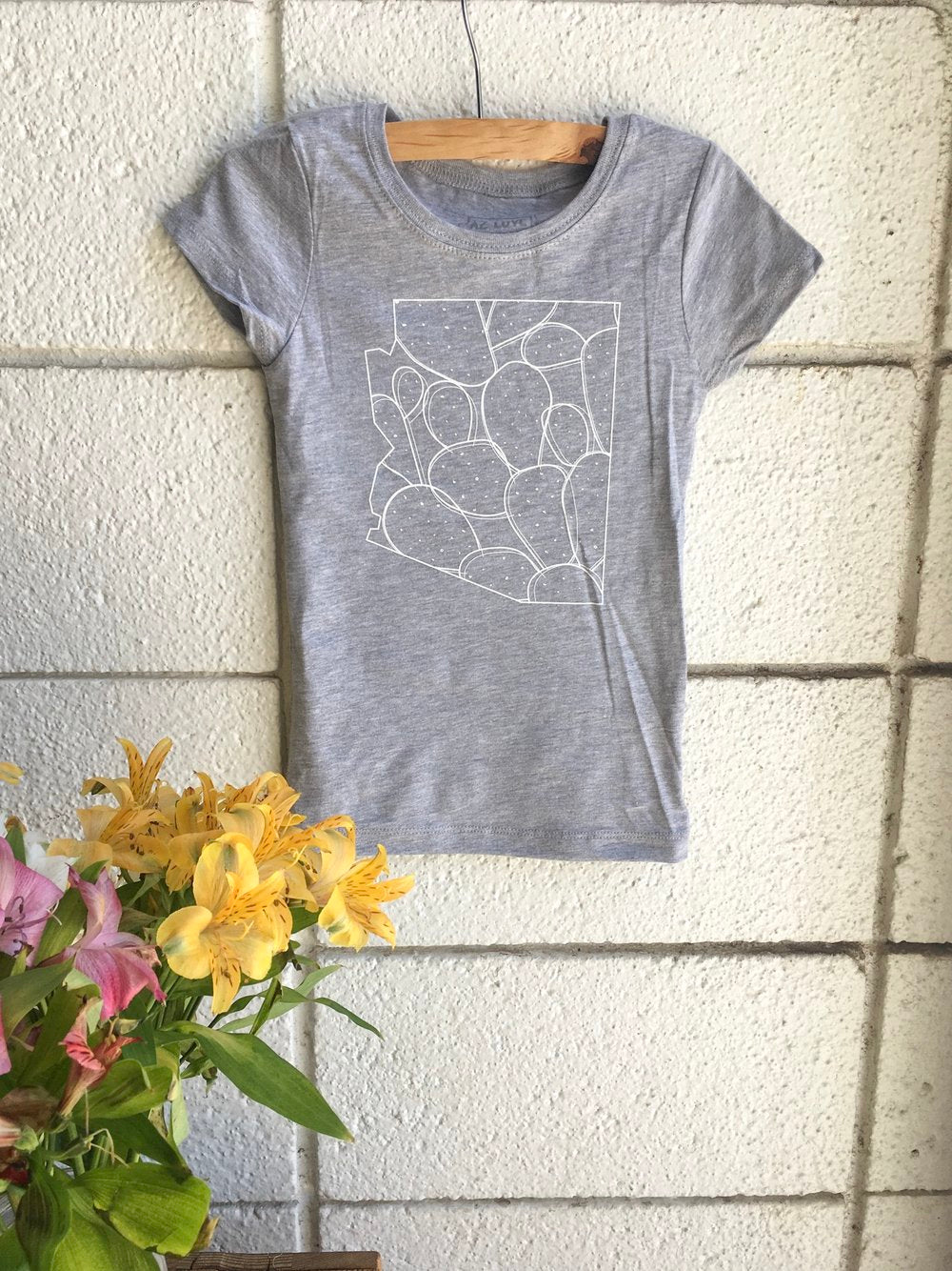 Paddle Cactus Girls' Tee grey and white