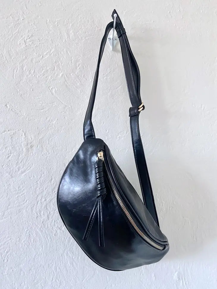 Vegan Leather Crossbody Belt Bag