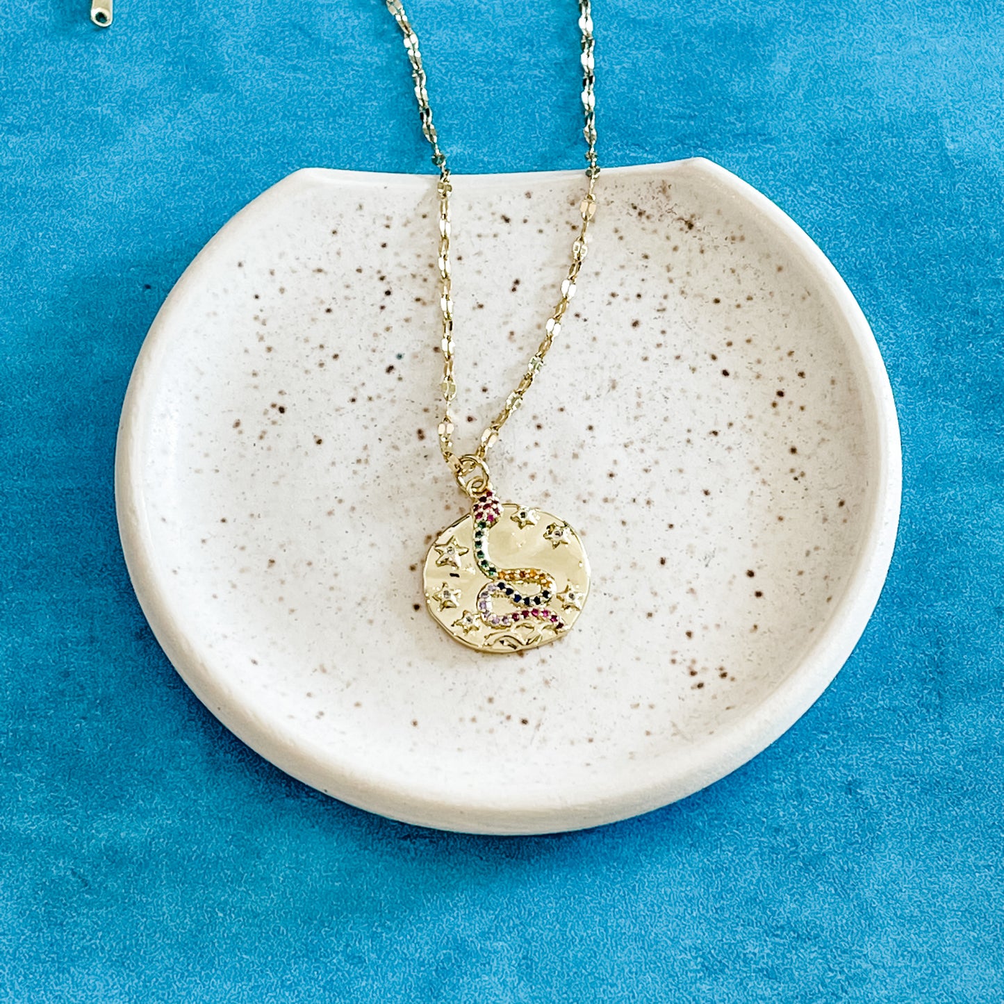 Snake and Stars Pendant Necklace
