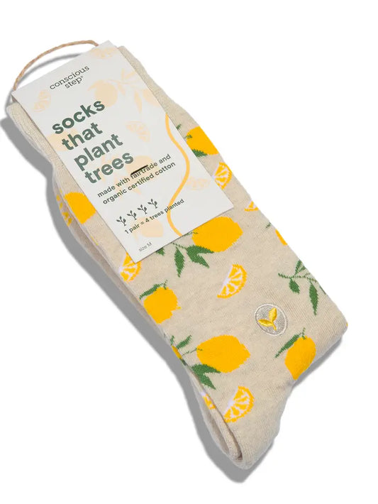 Socks That Plant Trees (Beige Lemons)