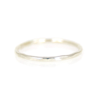 Silver Hammered Stacking Ring