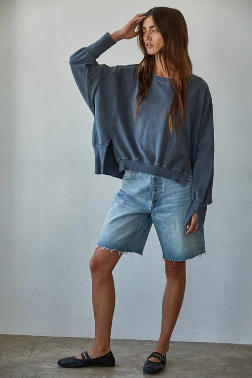 Cotton Hi-Lo Sweatshirt
