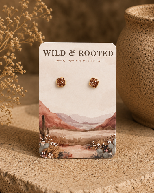 Desert Rose Druzy Studs