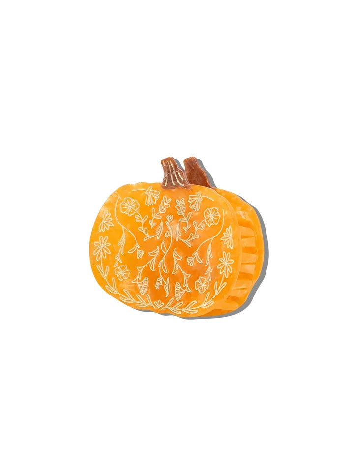 Hand-Painted Folklore Pumpkin Claw Clip