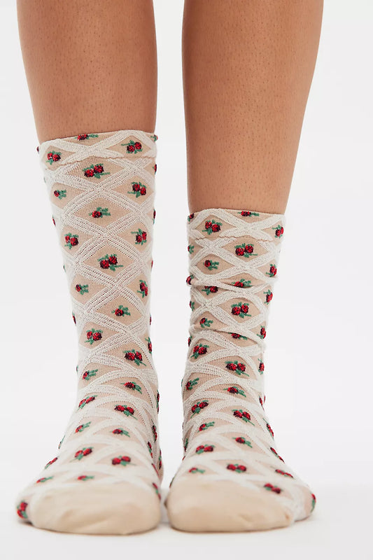 Floral Jacquard Trouser Socks