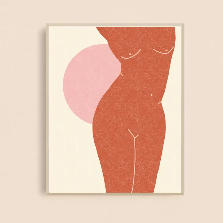 Pink Sun Nude Art Print