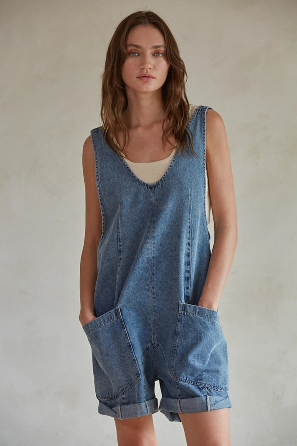 Maxwell Denim Romper