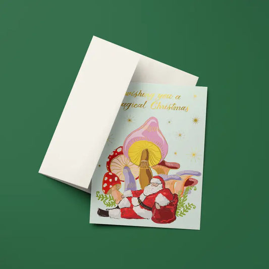 Shroomin' Santa Christmas Card