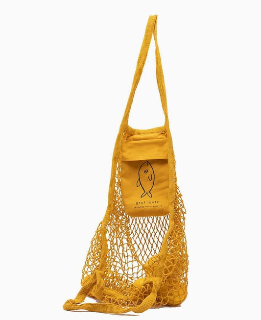 Ami Cotton Net Market Tote in Dijon