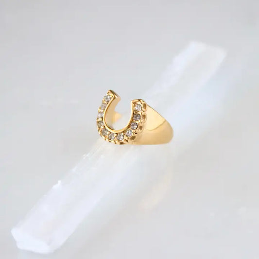 Zircon Horseshoe Ring Size 8