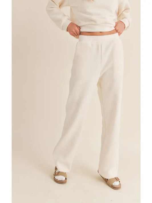 Chilly Nights Wide Leg Elastic Fleece Pants
