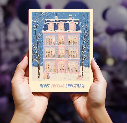 Lilac Snow Day Holiday Card