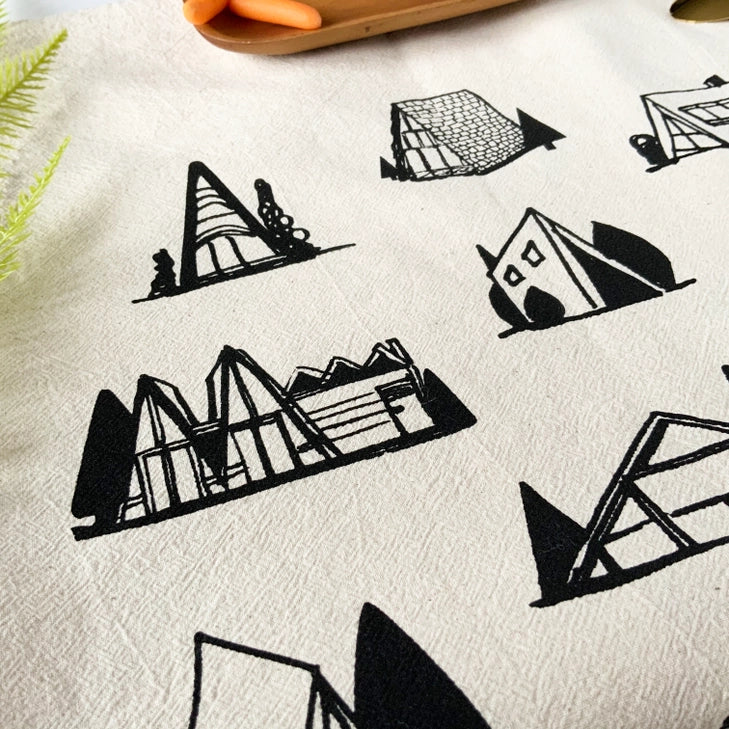 A-Frame Cottage Tea Towel