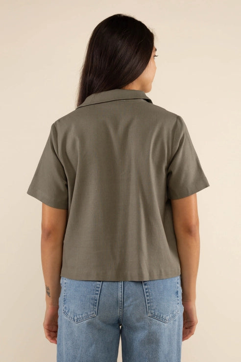 Nico Linen Tie Blouse