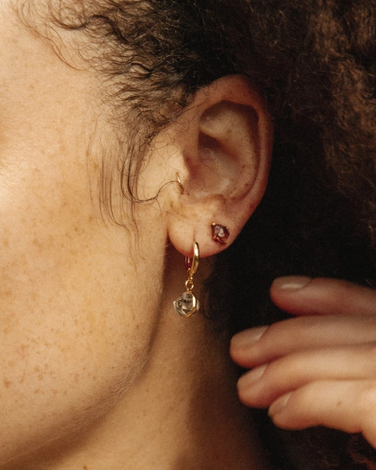 Herkimer Quartz Mismatched Earrings