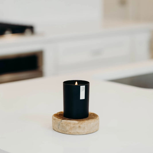 Home + Holiday Matte Black Glass Candle