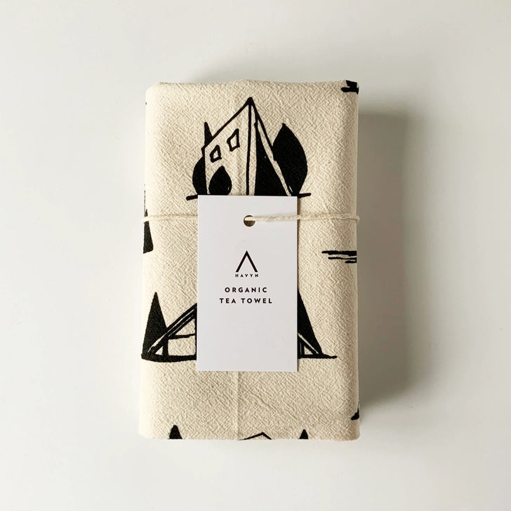 A-Frame Cottage Tea Towel