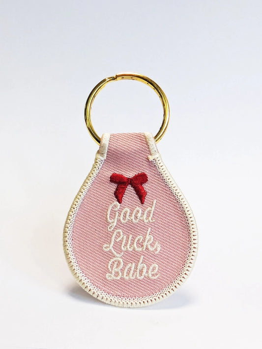 Good Luck Babe Embroidered Key Tag