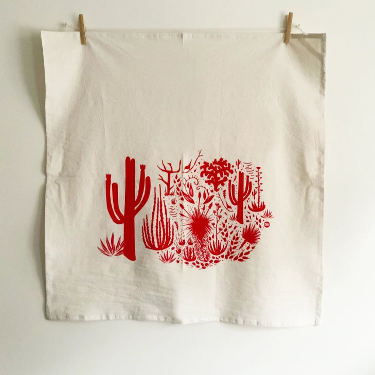 Cactus Scene Tea Towel