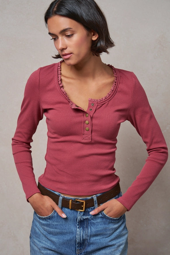 Bailey Ribbed L/S Henley