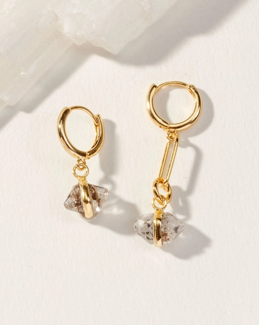 Herkimer Quartz Mismatched Earrings