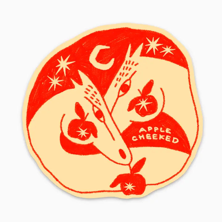 Apple Cheeked Sticker