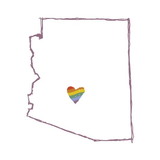 AZ Love PRIDE Outline Tee in gray
