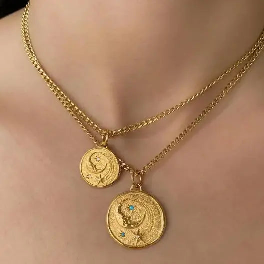 Athena Luna Coin Charm Necklace