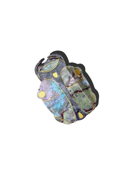 Hand Painted Beetle Claw Clip