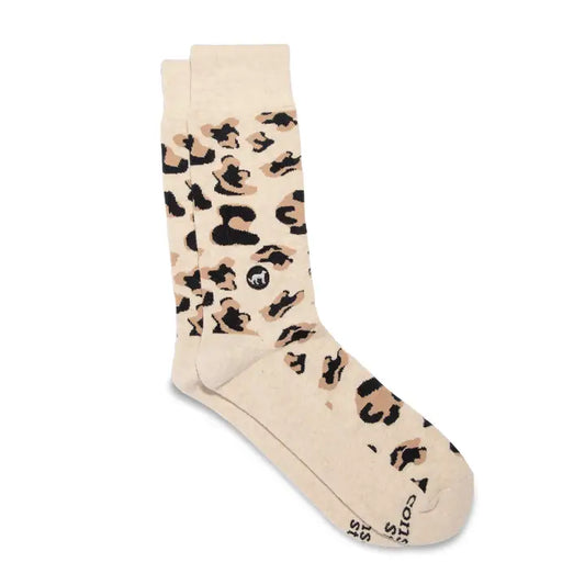 Socks That Protect Wildlife (Beige Leopard Print)