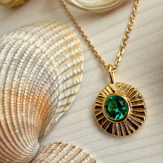 Damara Birthstone Charm Necklace