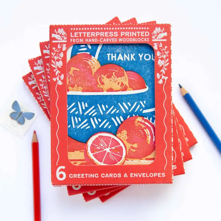 Blood Orange Thank You Card - Boxed Set of 6