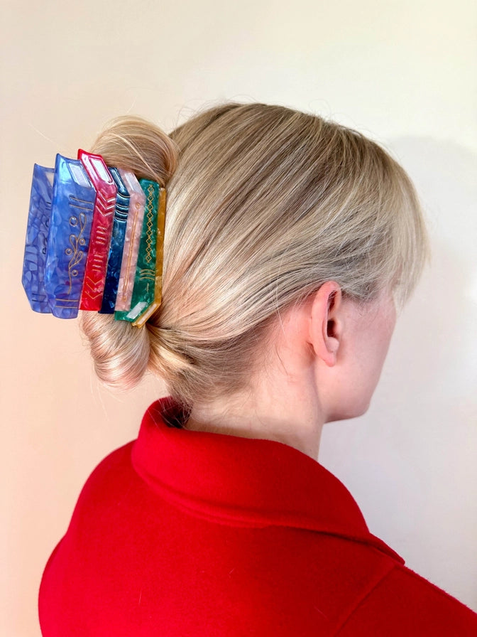 Book Stack Claw Hair Clip
