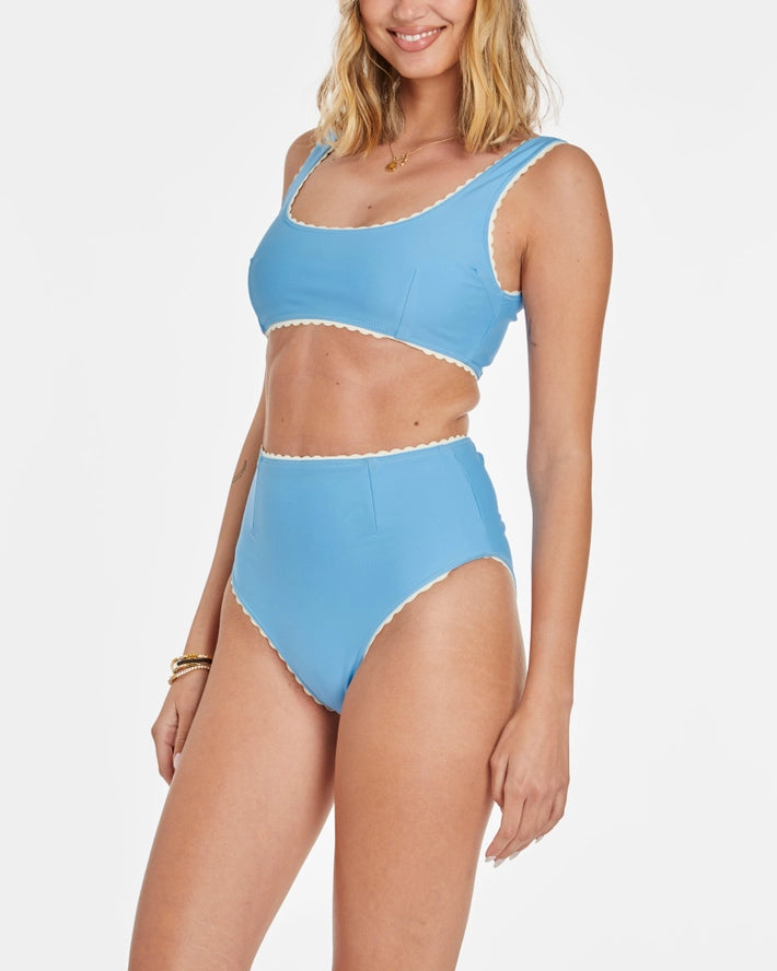 Cabana Stripe Bikini Bottoms - Blue Poppy