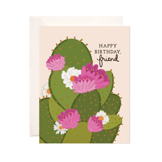 Cacti Floral Birthday Greeting Card - Friend Birthday Card