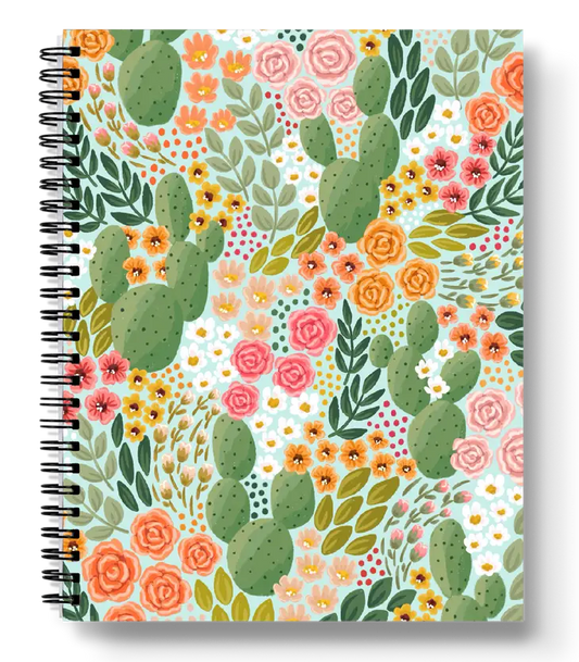 Cactus Blooms Spiral Lined Notebook