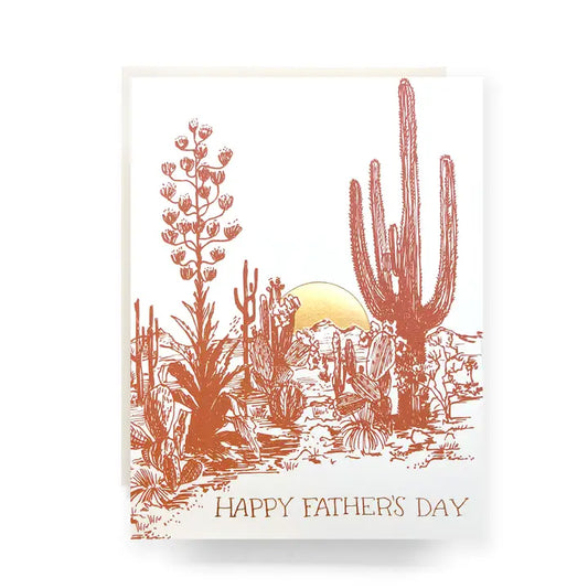 Cactus Sunset Father's Day Greeting Card