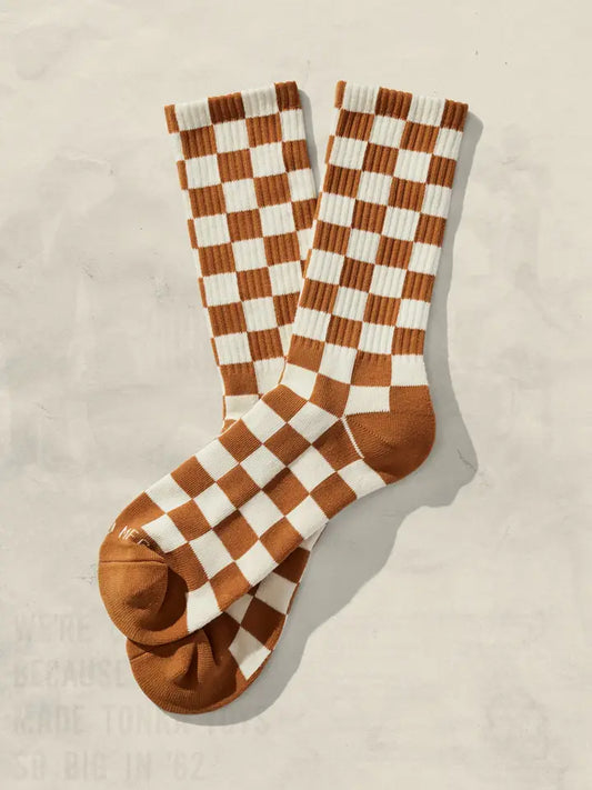 Checkerboard Crew Socks