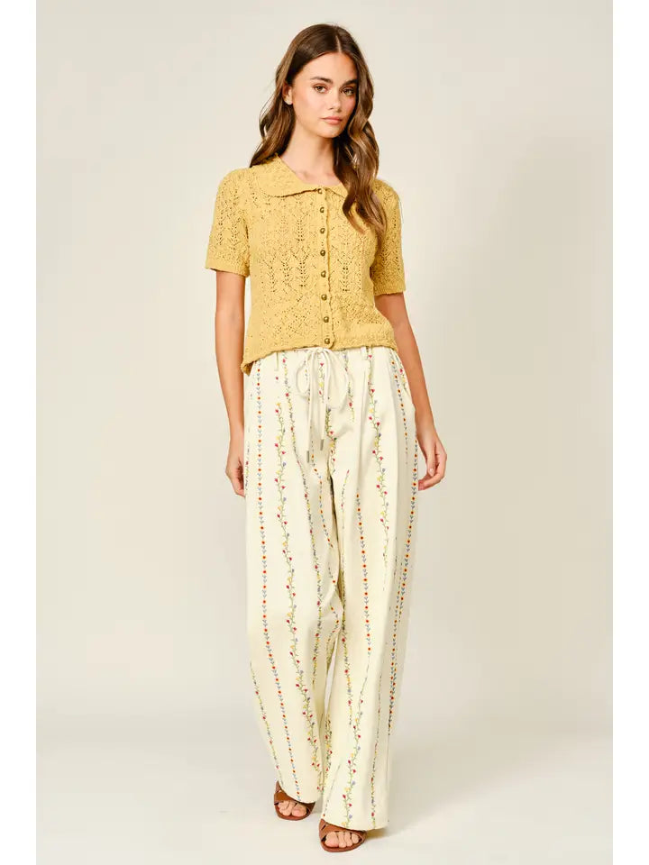 Collared Short Sleeve Open Cardigan