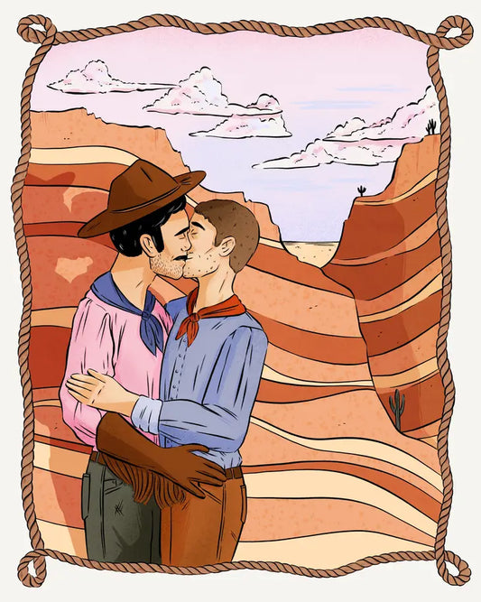 Cowboys in Love Art Print