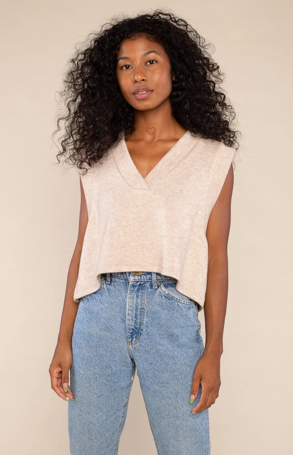 Crop Knit Sweater Vest