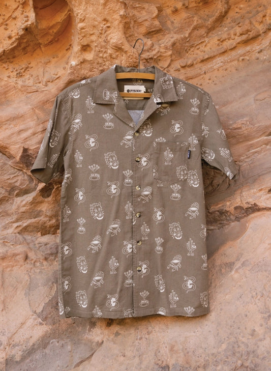Desert Donuts Mens Button Up Shirt