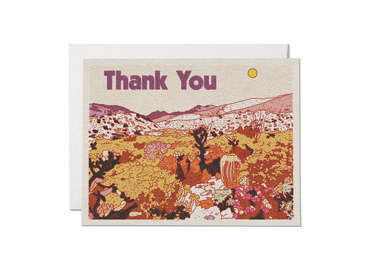 Desert Thanks Greeting Card - Pink