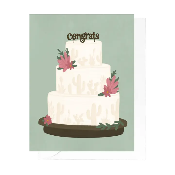 Desert Wedding Cake Greeting Card