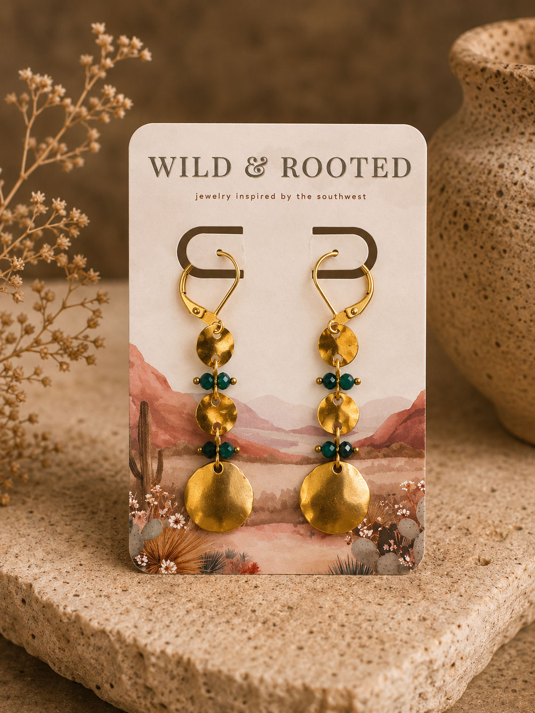 Golden Mesa Disc Earrings