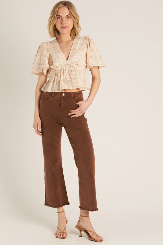 Flutter Sleeve V-Neck Top