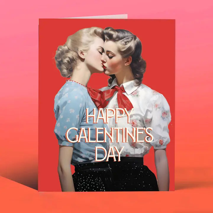 Galentine Kiss! Valentine Lgbtq Card